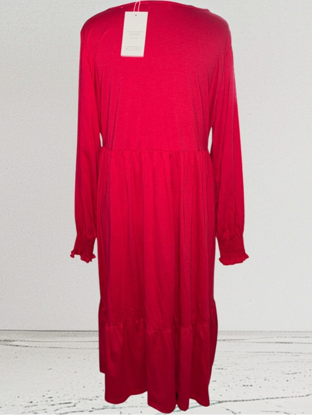 UVN Red Tiered Maxi Dress,P2P:20.5-22”,L:48” NWT - Picture 7 of 9